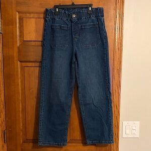 DENIM & CO. paper-bag waist wide leg jeans